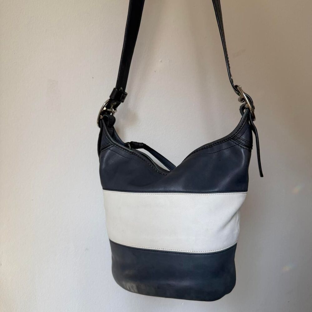 Y2K Coach Limited Edition Rugby Duffel Handbag – Navy / Ivory